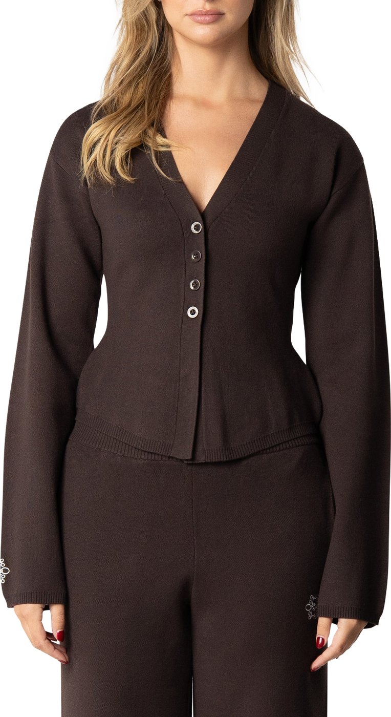 Jackie Knitted Cardigan | Dark Brown