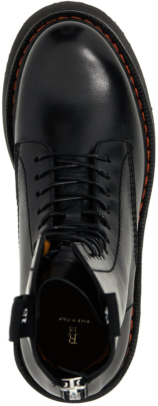 R13 Black Cowhide Lace-Up Boots