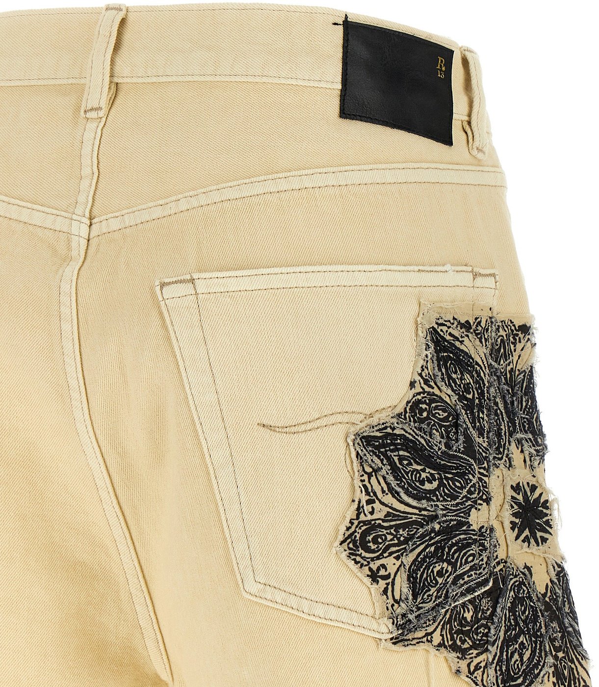 R13 Beige Cotton Bermuda Shorts