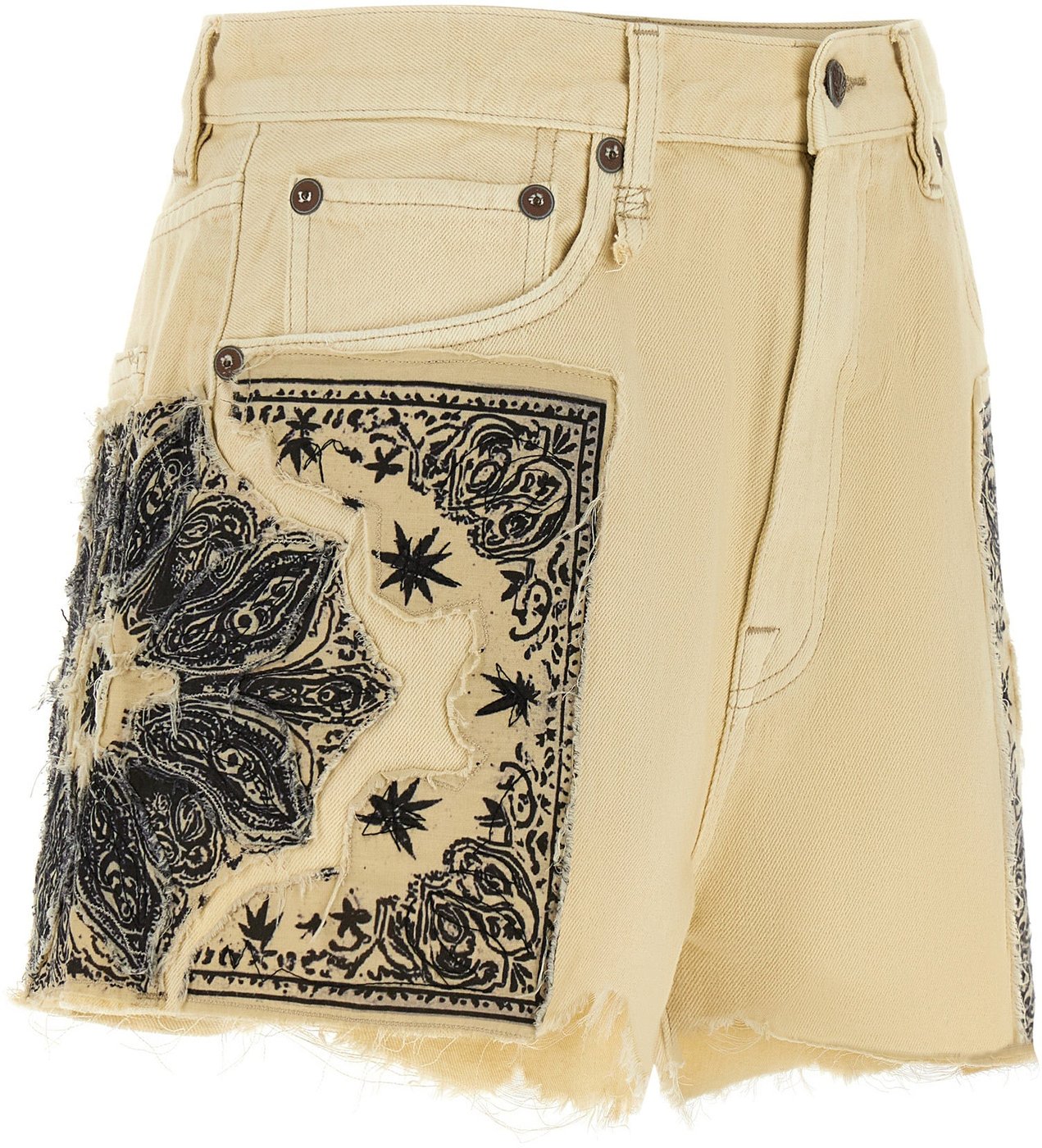 R13 Beige Cotton Bermuda Shorts