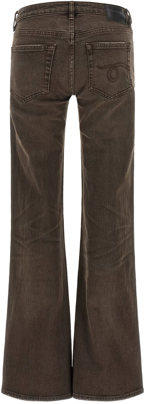 R13 Brown Cotton Flared Jeans