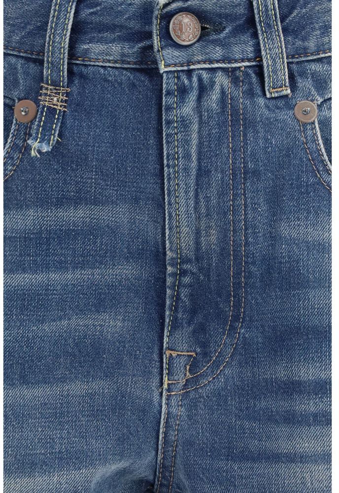 R13 Blue Cotton Boyfriend Jeans