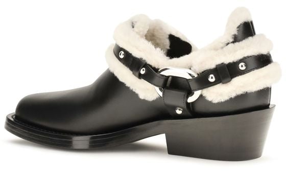 Rabanne Black Calf Leather Bos Taurus Ankle Boots