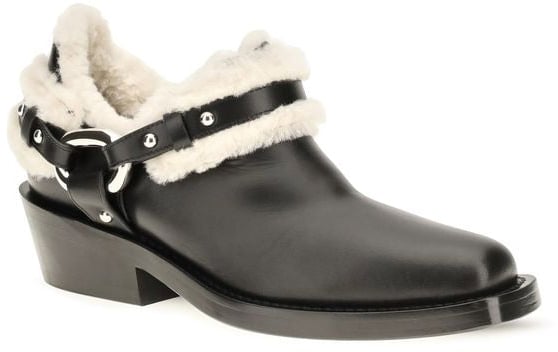 Rabanne Black Calf Leather Bos Taurus Ankle Boots