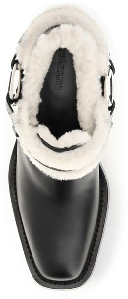 Rabanne Black Calf Leather Bos Taurus Ankle Boots