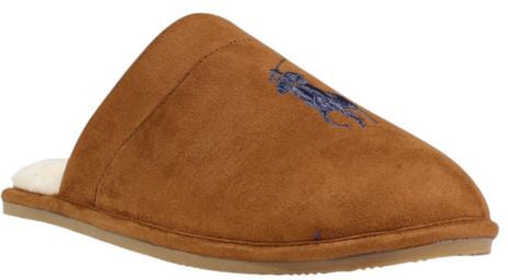 Ralph Lauren Brown Textile Slippers
