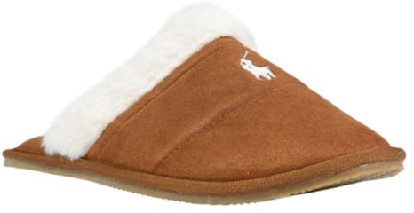 Ralph Lauren Brown Textile Slippers