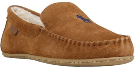 Ralph Lauren Brown Suede Leather Slippers