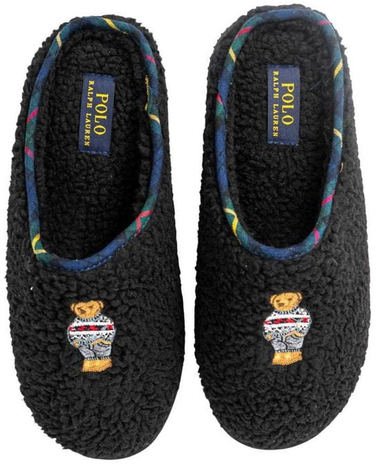 Ralph Lauren Black Cotton Slippers