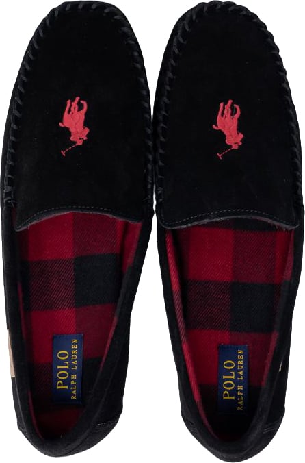 Ralph Lauren Black Faux Fur Slippers