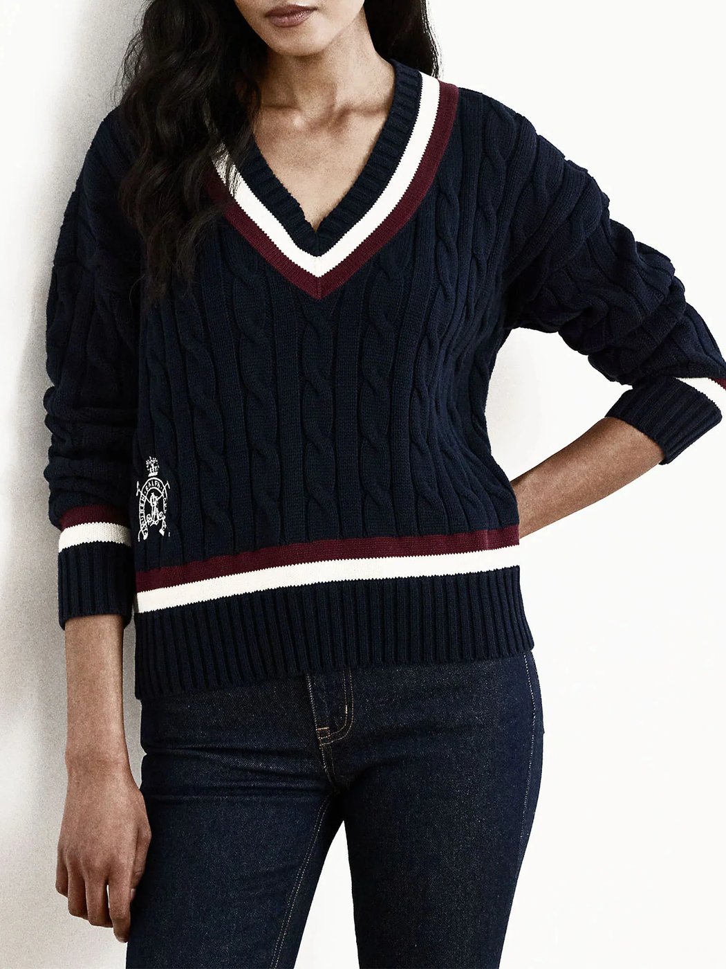 Blue Gassed Cotton Pullover Sweater
