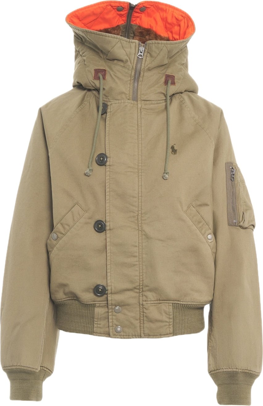 Bomber jacket with fur hood