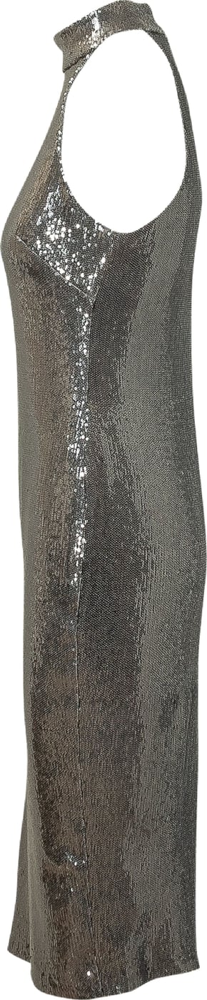 Abito Midi a Collo Alto con Paillettes