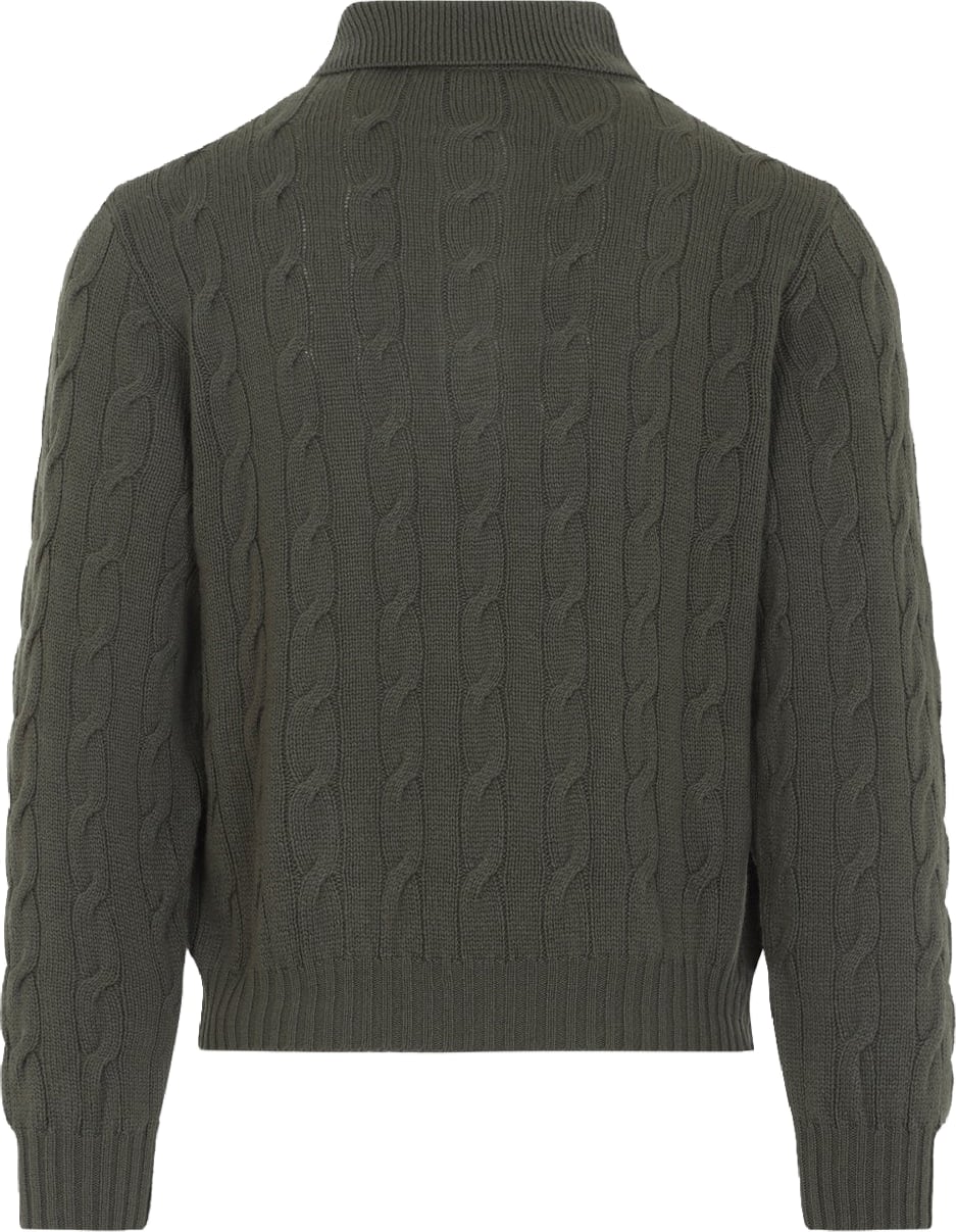 Ralph Laurent Collection Cable-Knit Polo Sweater