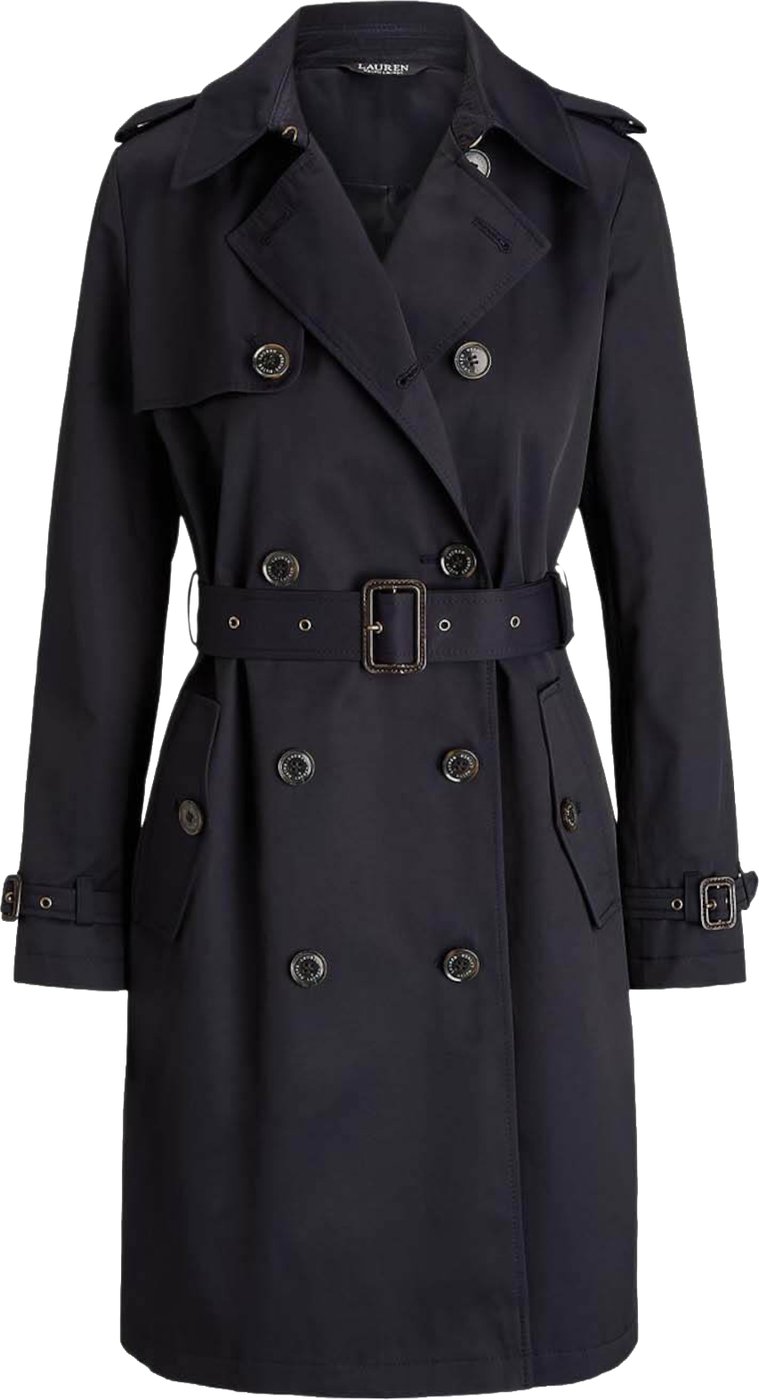 Navy Blue Double Breasted Lined Coat