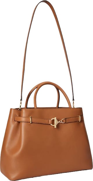 Brown Smooth Leather Satchel Bag