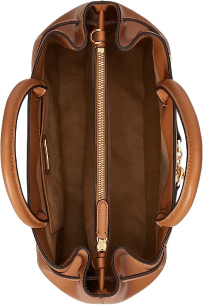 Brown Smooth Leather Satchel Bag