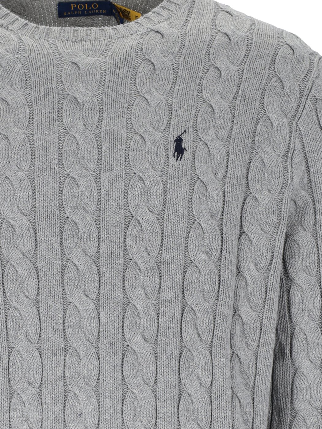Cable Knit Ribbed Embroidered Sweatshirt