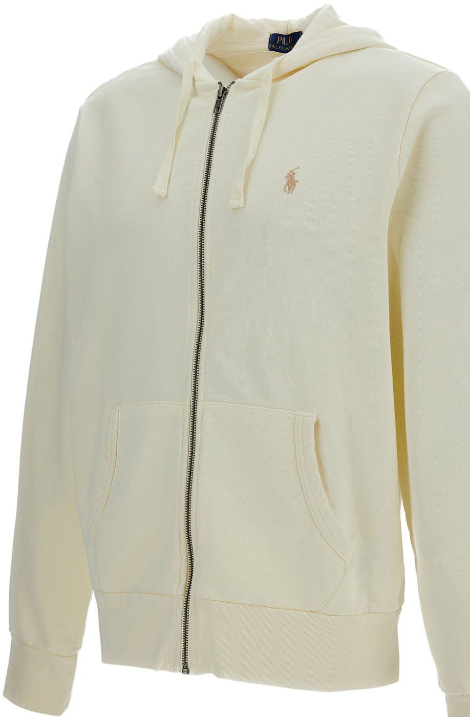 Embroidered Cotton Zip Hoodie with Drawstring Closure