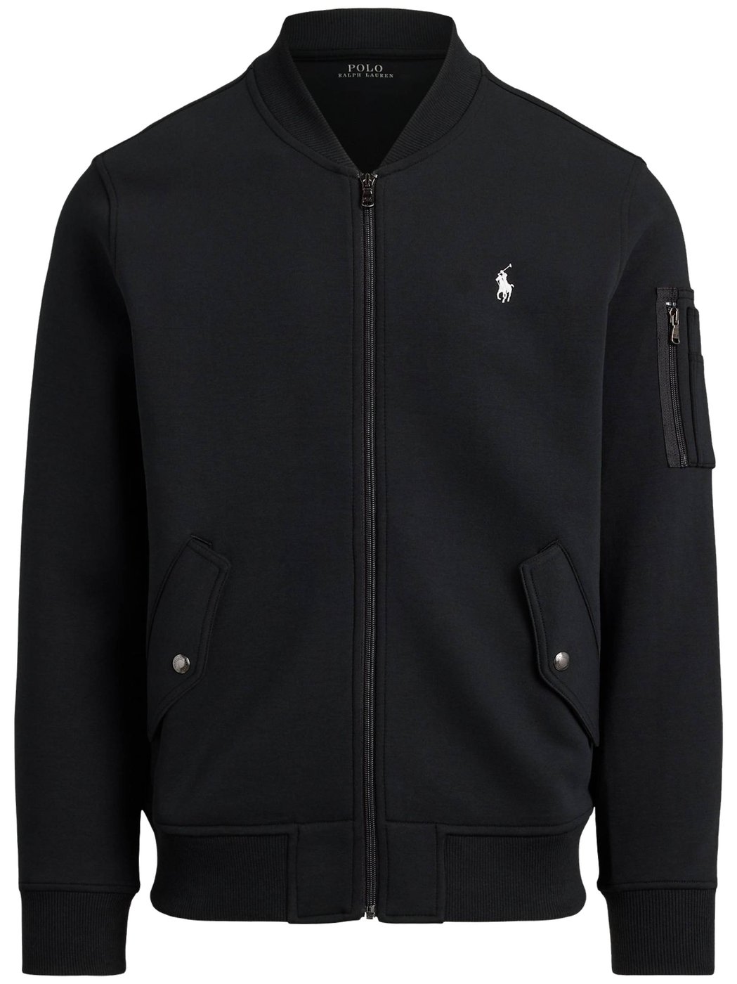 Black Full-Zip Sleeve Pocket Sweatshirt