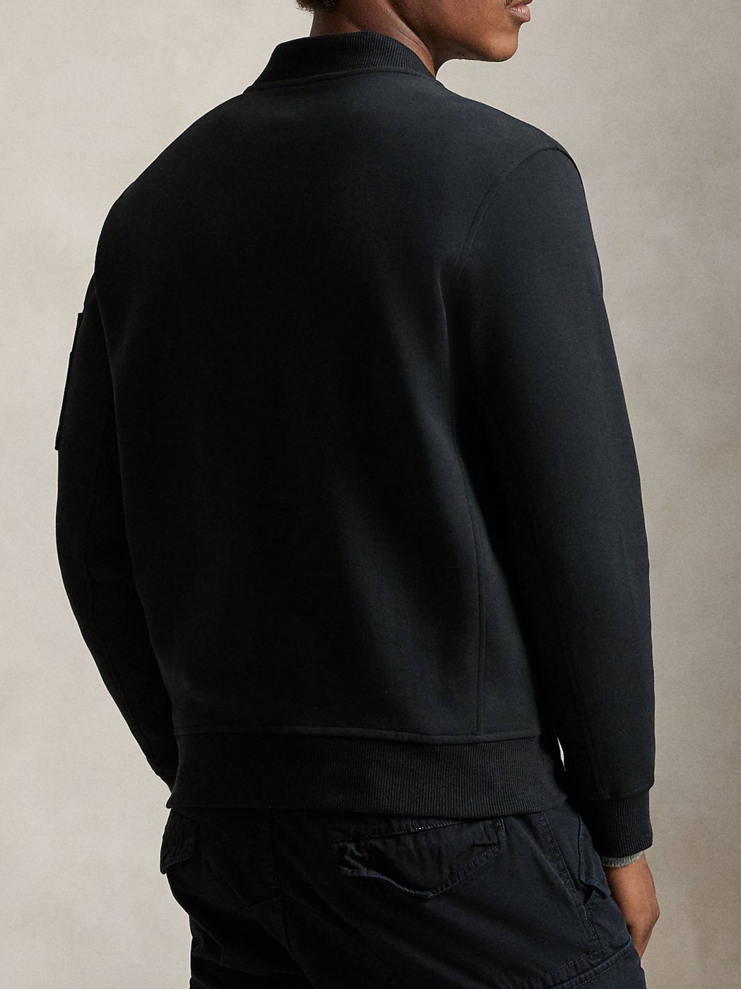 Black Full-Zip Sleeve Pocket Sweatshirt
