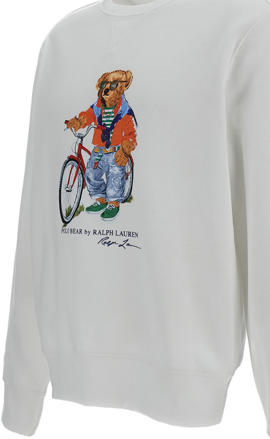 White Printed Crewneck Sweatshirt
