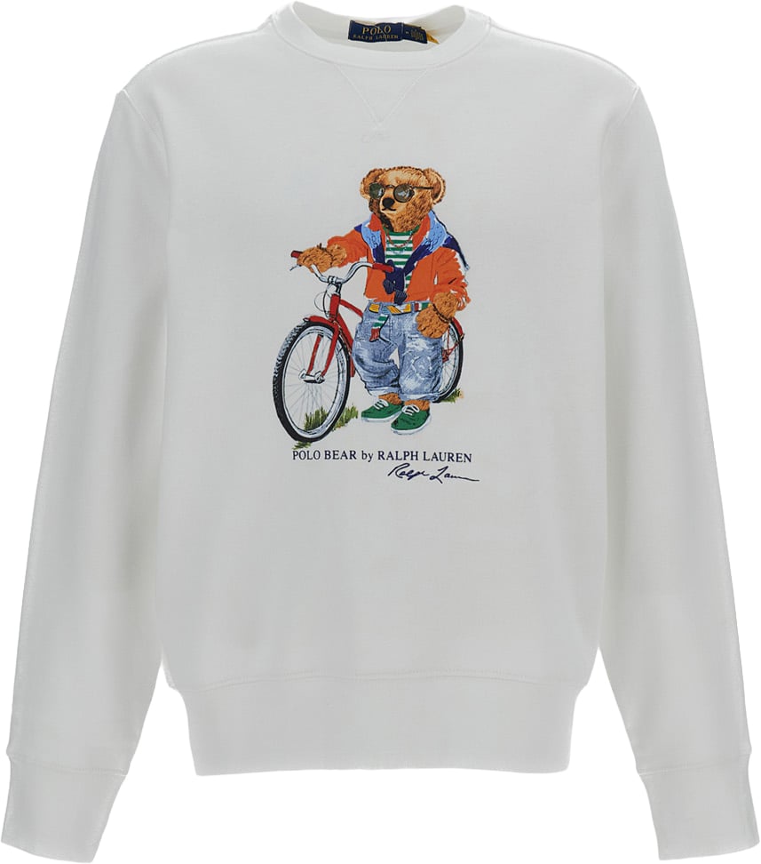 White Printed Crewneck Sweatshirt
