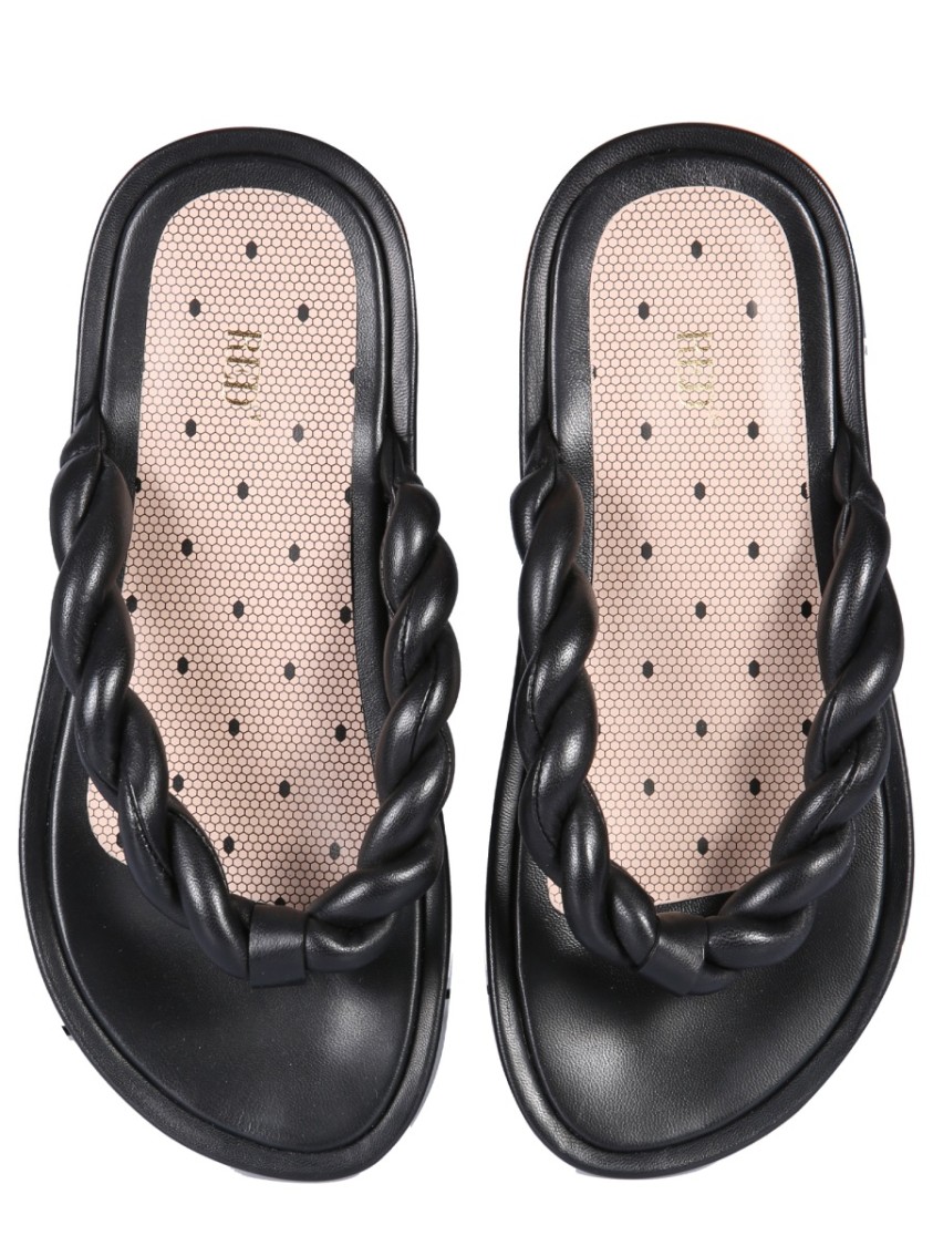 Leather Slide Sandals