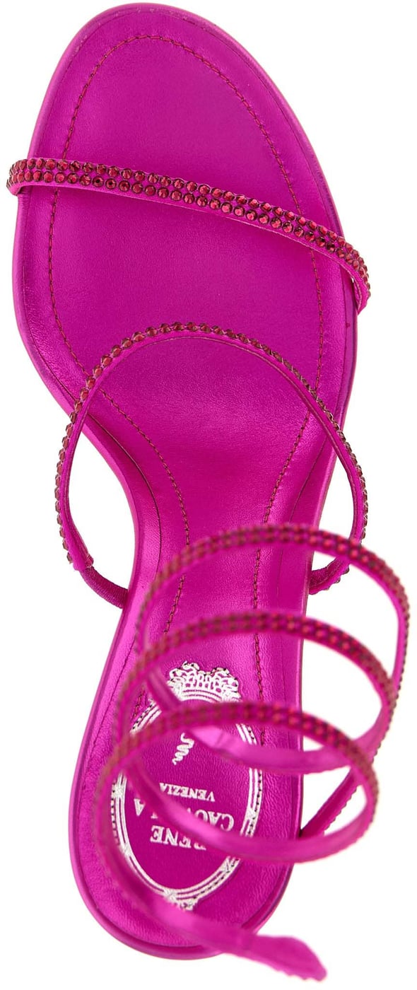 RENE CAOVILLA Fuchsia Viscose Stiletto Heel Sandals