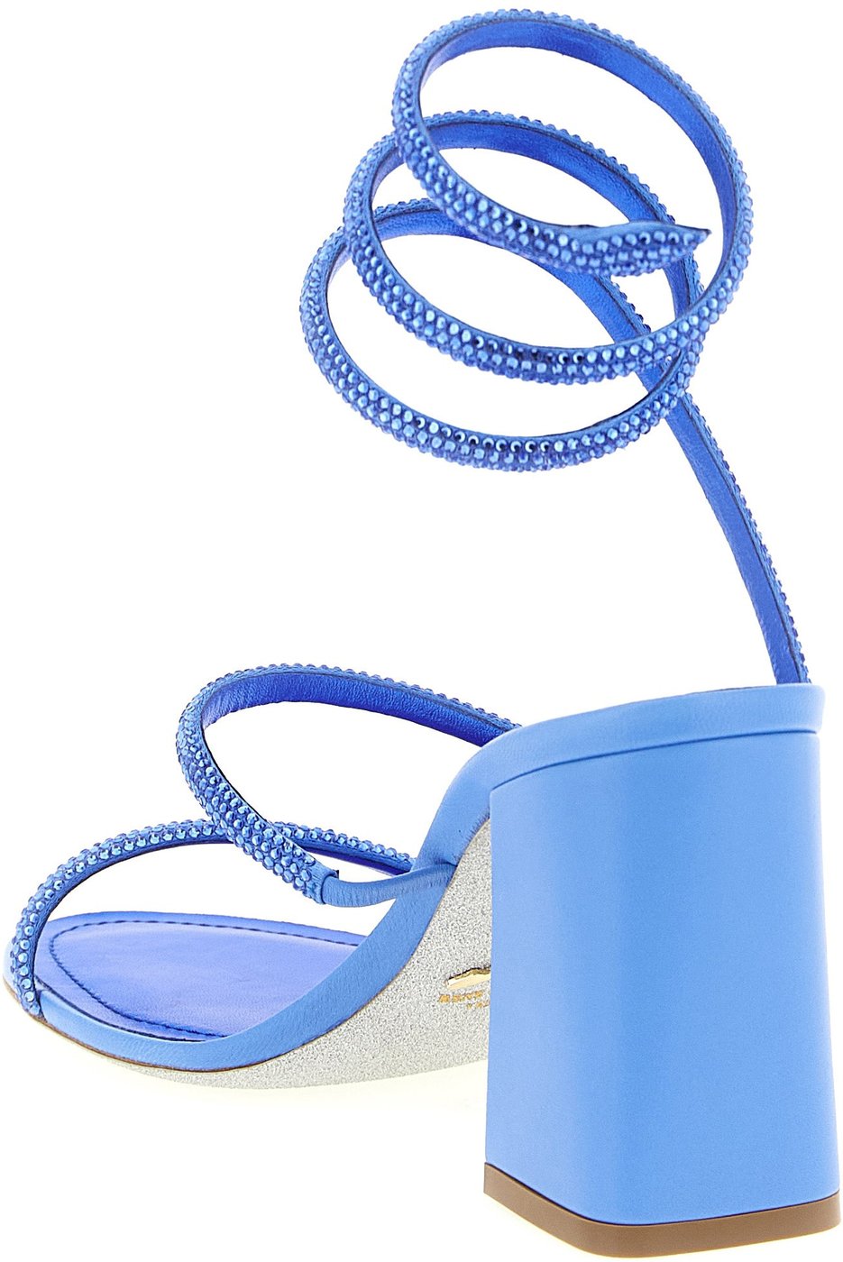 RENE CAOVILLA Blue Viscose Stiletto Heel Sandals