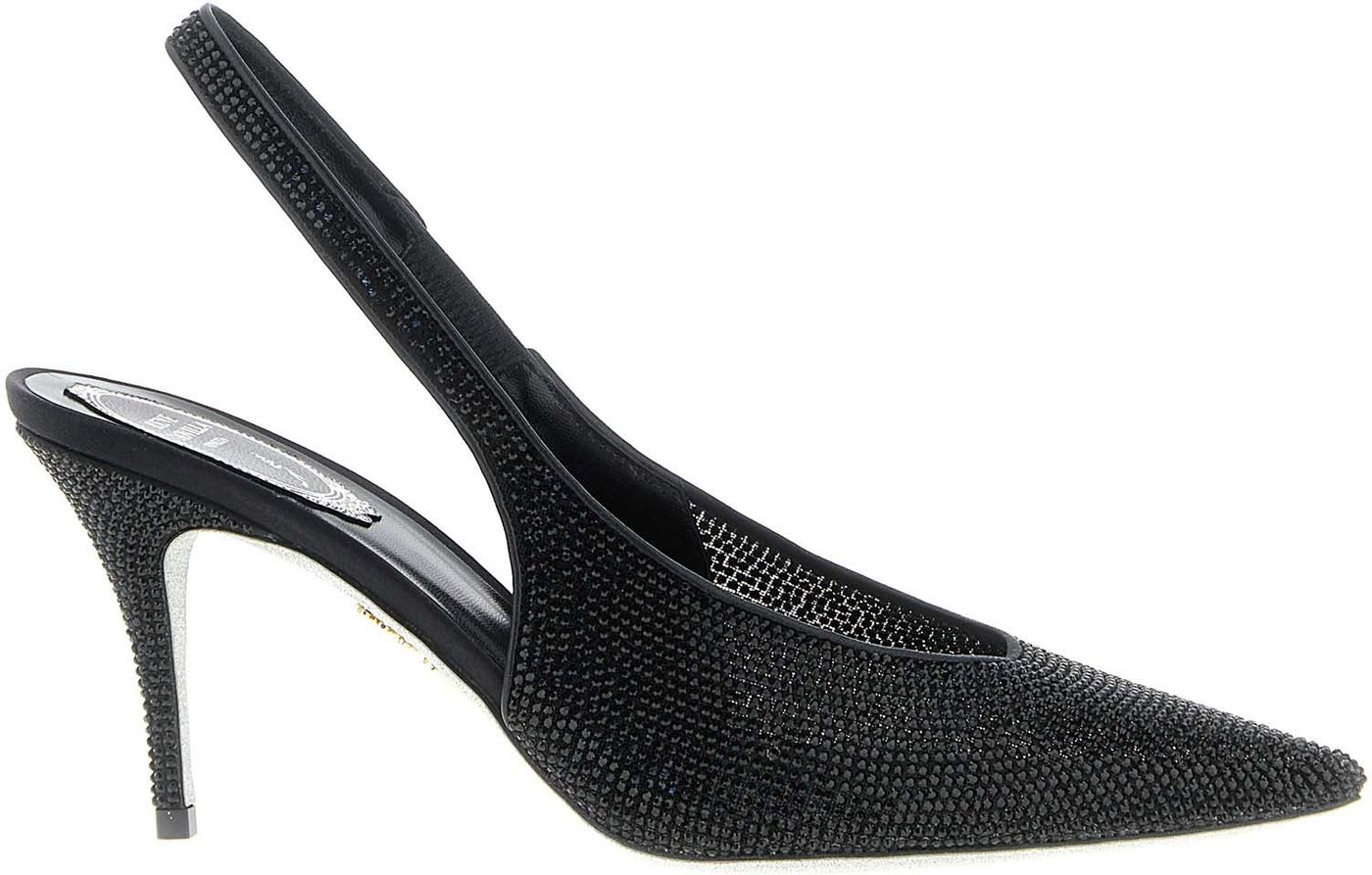 RENE CAOVILLA Black Glass High Heel Pumps