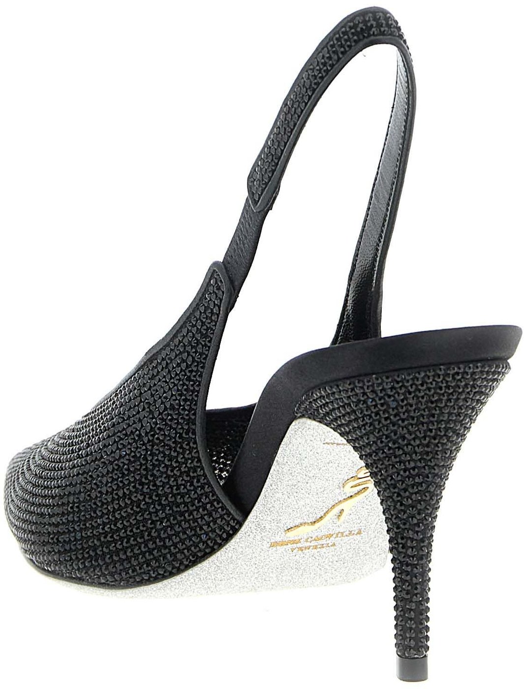 RENE CAOVILLA Black Glass High Heel Pumps