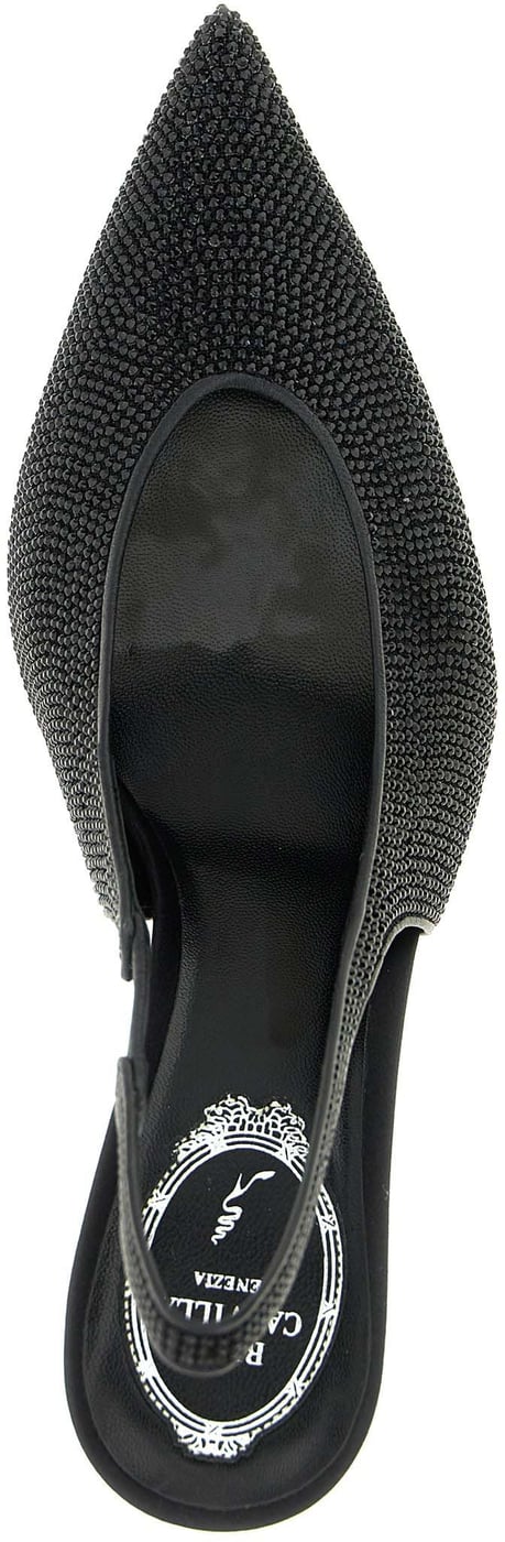 RENE CAOVILLA Black Glass High Heel Pumps