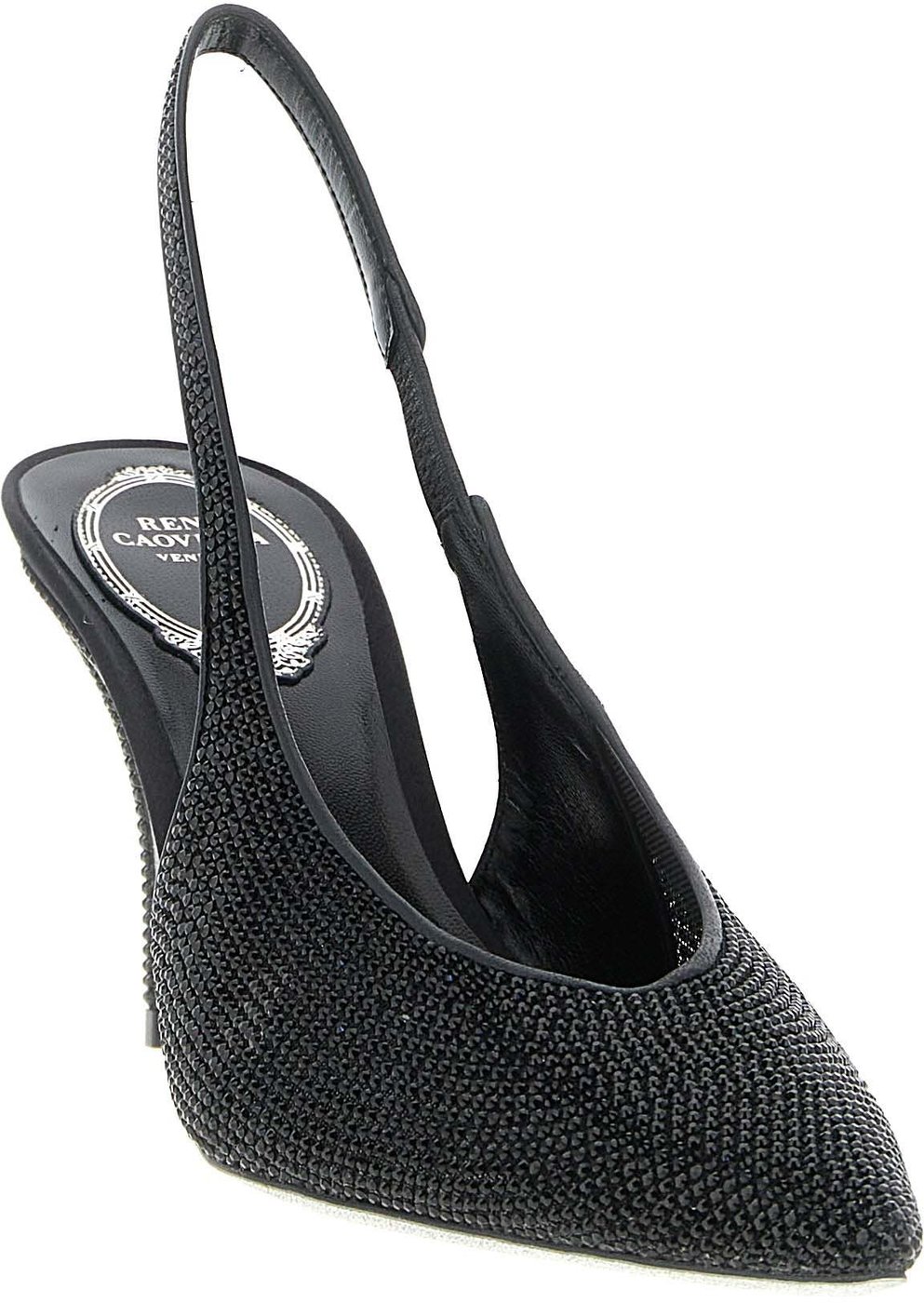 RENE CAOVILLA Black Glass High Heel Pumps