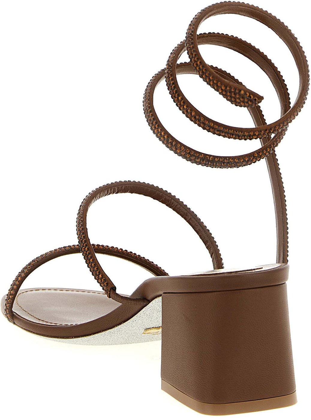 RENE CAOVILLA Brown Viscose Strap-On Sandals