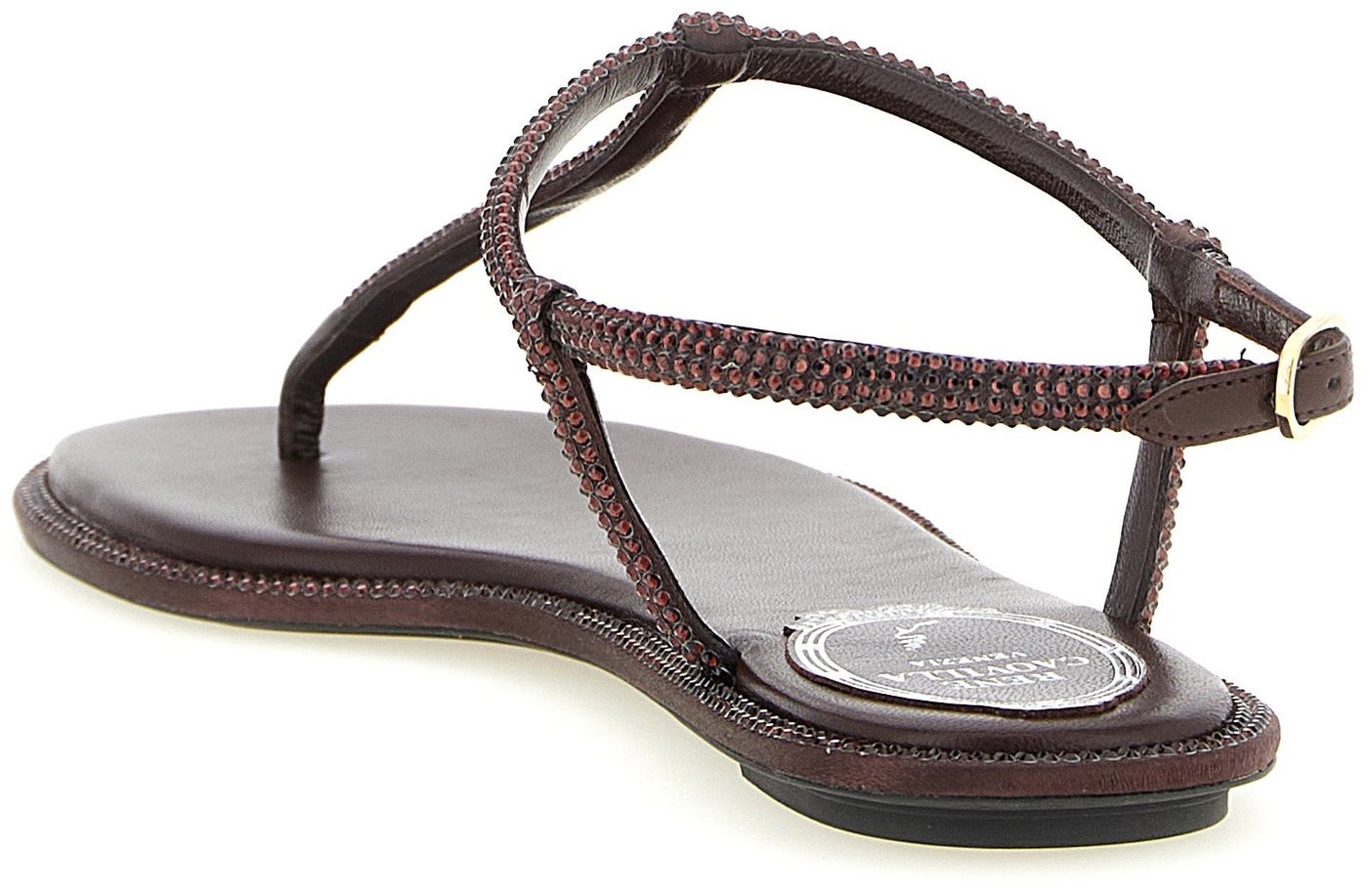 RENE CAOVILLA Brown Viscose Flat Sandals