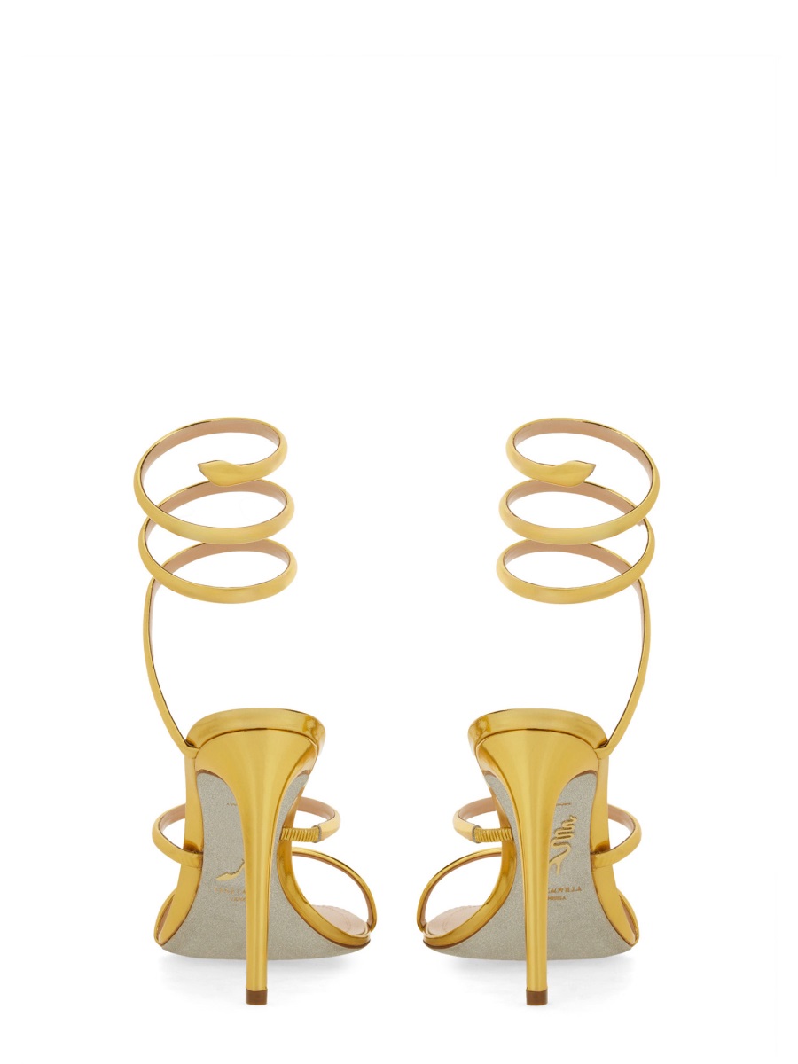 Gold Leather Stiletto Sandals