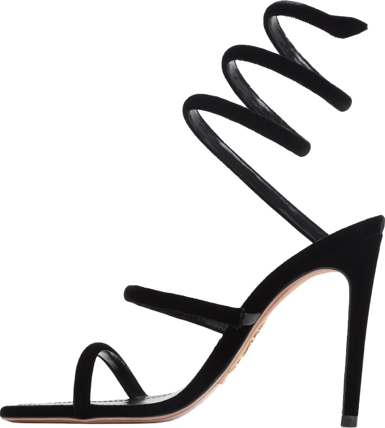 René Caovilla Velvet Snake Sandals