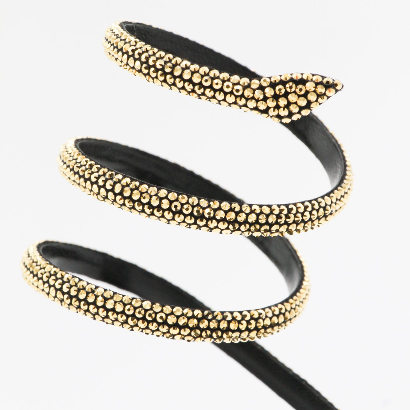 High-Heeled Black Sandals with Gold-tone Studded Ankle Strap