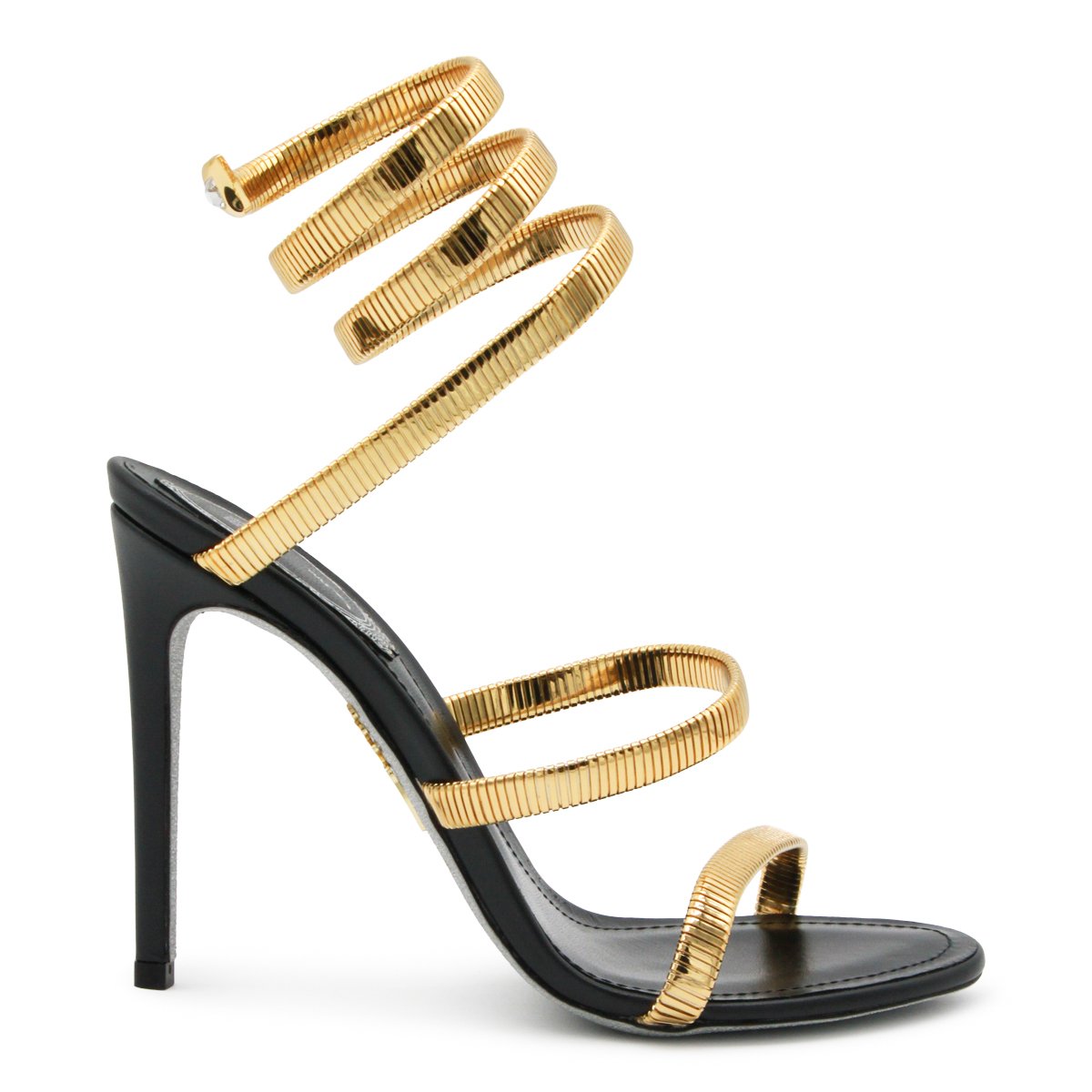 Black Leather Twisted Sandals