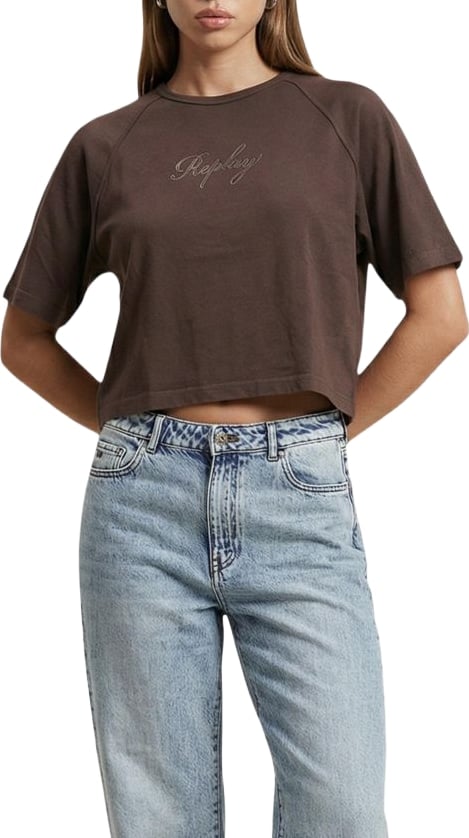 Replay Brown Cotton T-Shirt
