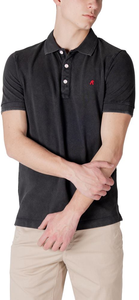 Replay Black Cotton Polo Shirt