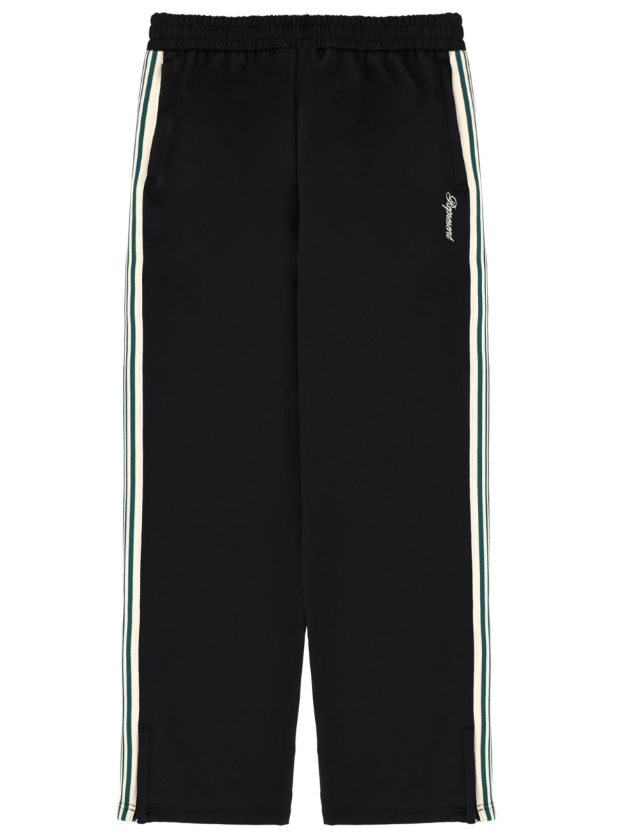Black Side Stripes Tapered Slits Jogger Pants