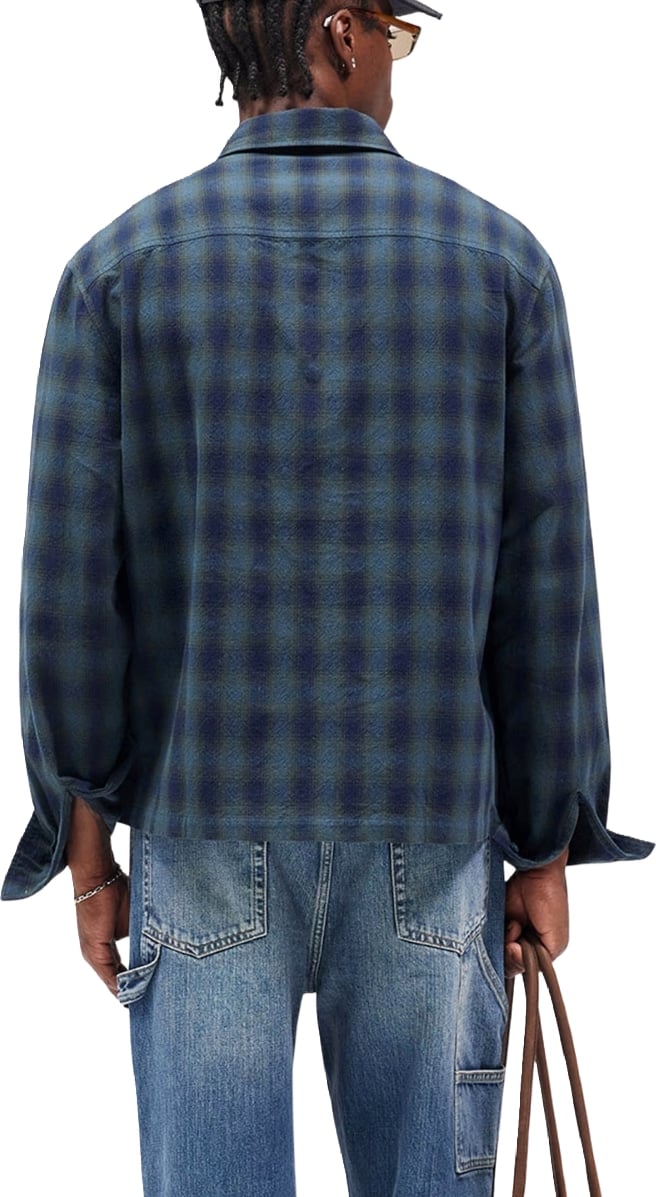 Represent Resent Men's Plaid Flannel Shirt Dark Green