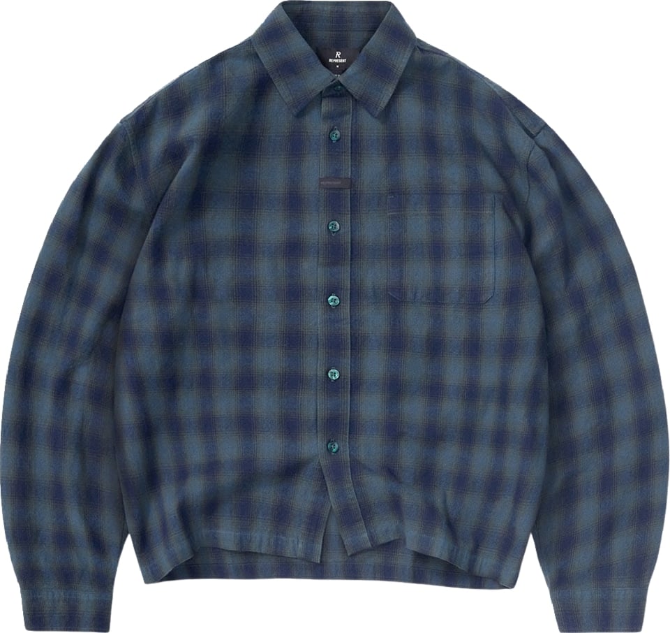 Represent Resent Men's Plaid Flannel Shirt Dark Green