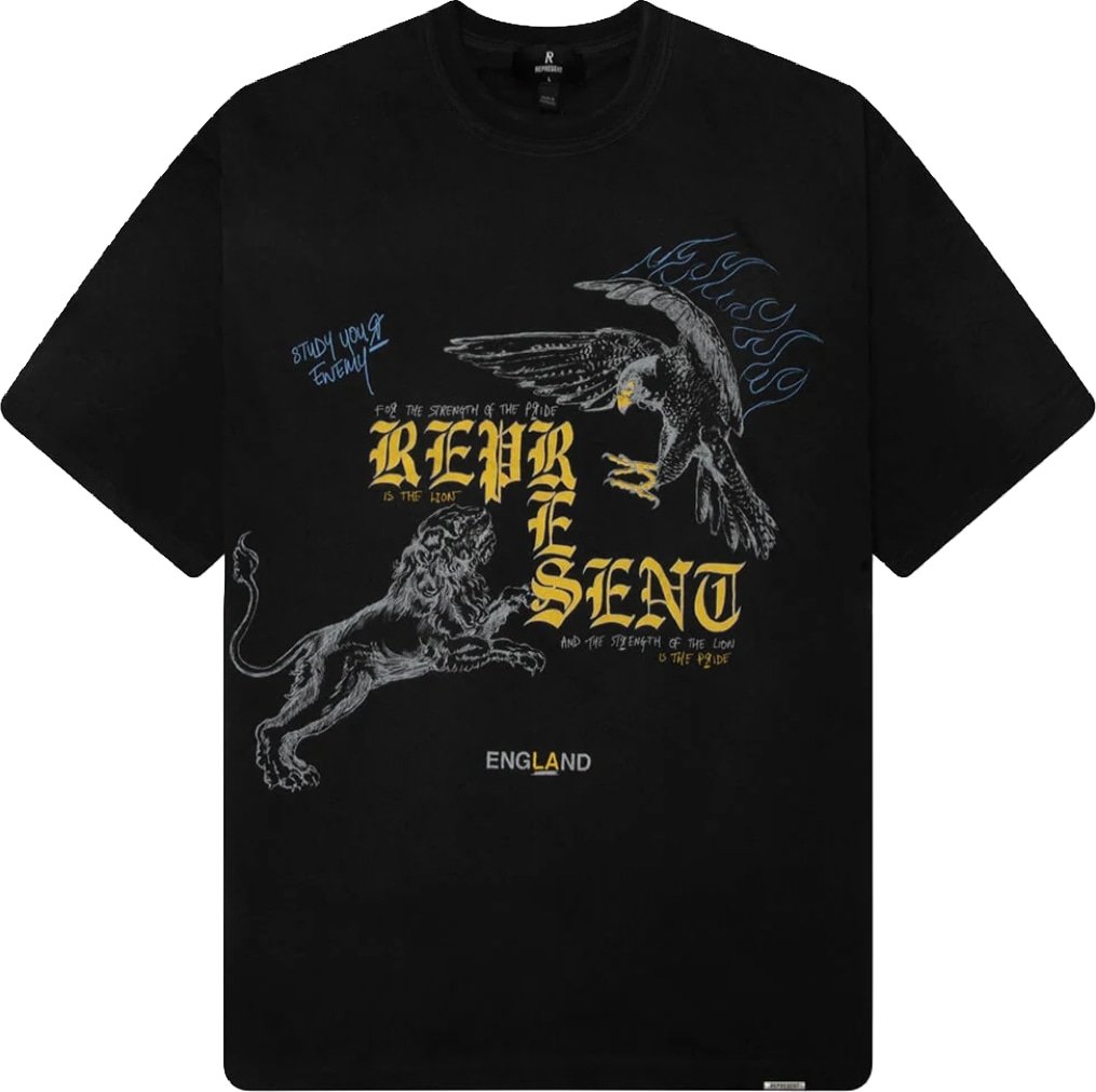 Represent Enemy Men's Cotton T-Shirt Black Yellow