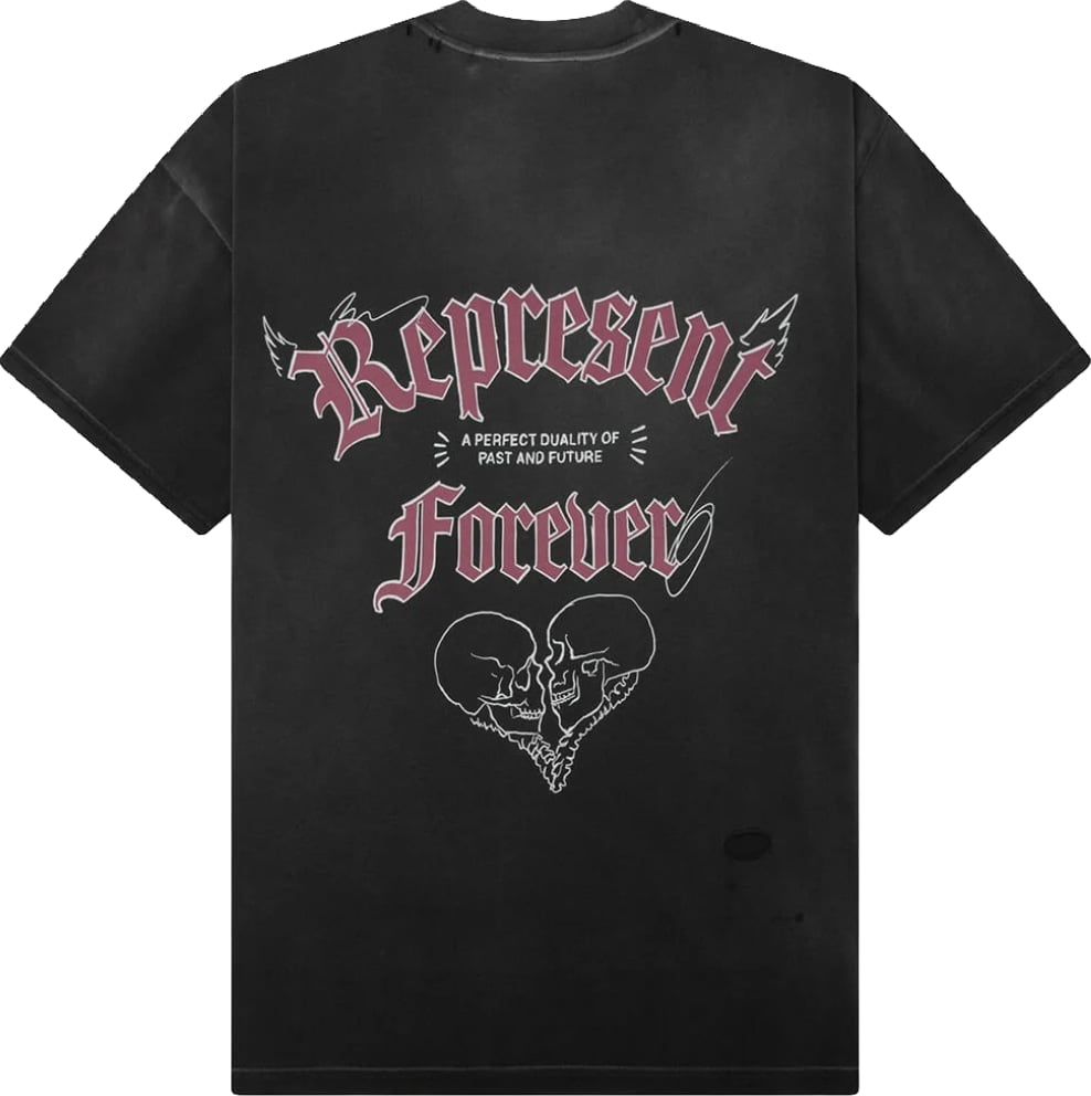 Represent Duality Forever Men's Cotton T-Shirt Washed Black