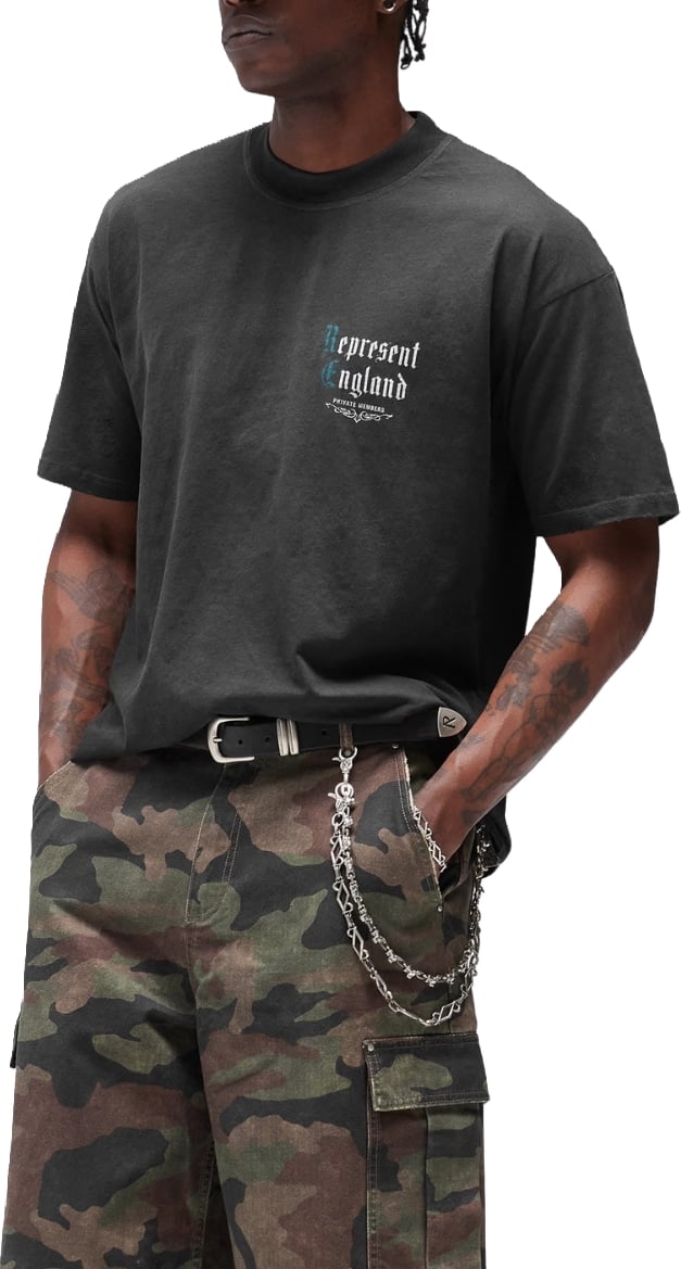 Represent Private Members Men's Cotton T-Shirt Black