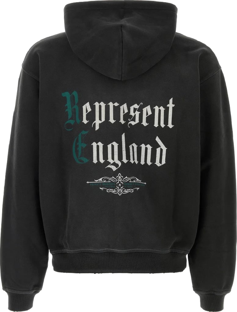 Represent Private Members Men's Zip Through Hoodie Slate