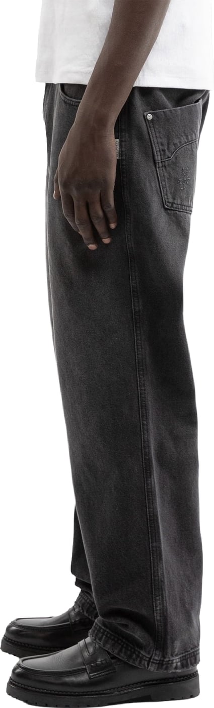 Heren Essential Straight Fit Denim Washed Black